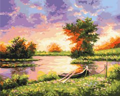 Картина за номерами Захід сонця на озері, 40х50 см, Brushme