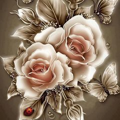 Алмазная вышивка Карамельные Розы 40х40 см