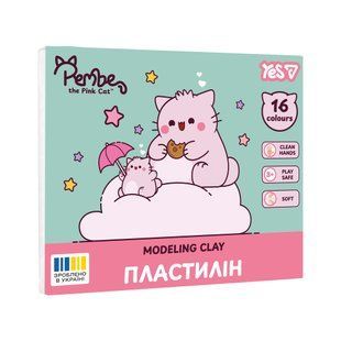 Пластилін Yes Pembe the Cat, 16 кольорів, 320 г