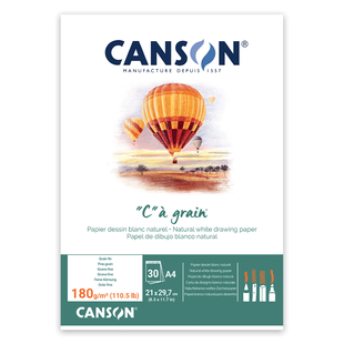 Склейка для эскизов и рисунка C&Agrave;GRAIN, А4, 21x29,7 см, 180 г/м2, 30 листов, белая бумага, Canson