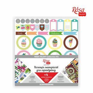 Колекція для скрапбукінгу Cake delicious, двосторонній папір, 4 декор елементи