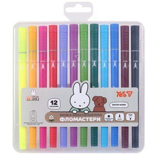 Фломастеры двусторонние Yes Miffy, 12 цветов