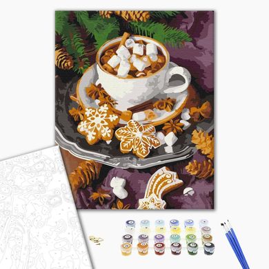 Картина за номерами Пряне какао зі сніжком, 40x50 см, Brushme