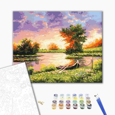 Картина за номерами Захід сонця на озері, 40х50 см, Brushme