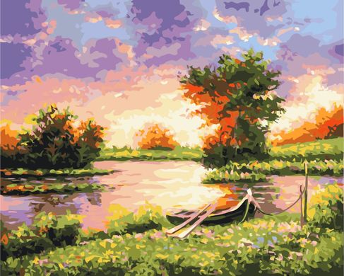 Картина по номерам Закат на озере, 40х50 см, Brushme