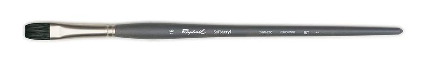 Кисть синтетика плоская Raphaël Softacryl 871, №16, длинная ручка