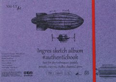 Альбом для ескізів Authentic Ingres А5, 130 г/м2, 24 аркуші, білий, гладкий, з додаванням бавовни, Smiltainis