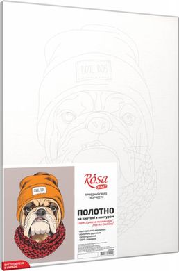 Полотно на картоні з контуром, Pop Art Cool Dog, 30x40 см, бавовна, акрил, Rosa Start