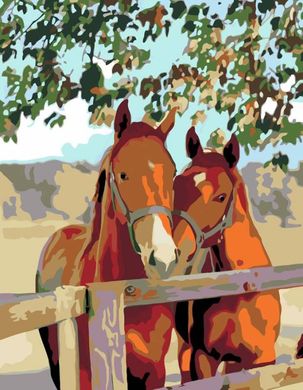 Картина за номерами Пара коней, 35х45см, ROSA START