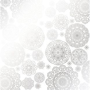 Папір зі срібним тисненням Silver Napkins, White, 30,5x30,5 см, 200г/м&sup2;, односторонній, аркуш, Fabrika Decoru