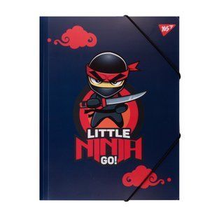 Папка Ninja, A4, 3,5х24,5х32 см, пластиковая, на резинке, синяя, Yes