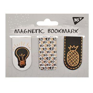 Закладки магнитные YES Golden mark, фольга, 3 шт