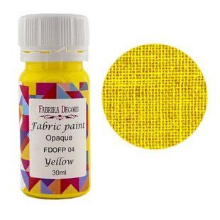 Фарба акрилова для тканини Fabric paint, Жовта, 30 мл, Fabrika Decoru
