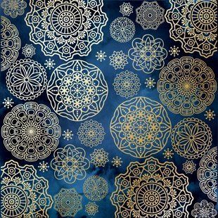 Папір з тисненням Golden Napkins Night garden, 30,5x30,5 см, 200г/м&sup2;, фольгований, односторонній, аркуш, Fabrika Decoru