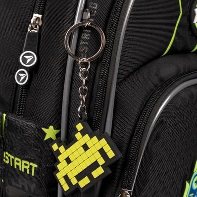 Рюкзак шкільний, напівкаркасний S-91 Gamer, чорний, Yes