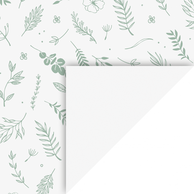 Бумага с рисунком Листья А4, 21x29,7 см, 240г/м², односторонняя, белая, Heyda