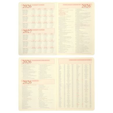 Щоденник датований 2026, А6, 352 сторінки, коричневий, інтегральний, Aldento, Leo Planner