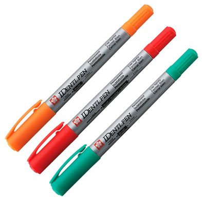 Перманентный маркер Identi Pen, двусторонний, 0,4/1 мм, Зеленый, Sakura
