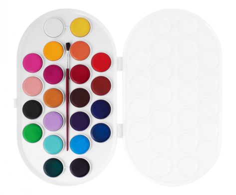 Набір акварельних фарб JOVI 22 кольори в таблетованій сухій формі 30 мм + пензлик