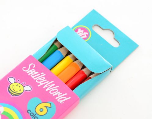 Набор цветных карандашей Smiley world pink, 6 цветов, YES
