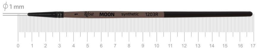 Пензель Moon 1203R, №1, cинтетика, круглий, коротка ручка, Rosa