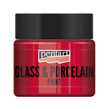 Фарба акрилова Glass & Porcelain, на водній основі, червона, 30 мл, Pentart