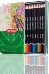 Набір кольорових олівців Academy, металева коробка, 12 штук, Derwent