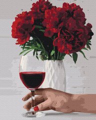 Картина по номерам с окрашенными сегментами Пионовидное вино, 40x50 см, Brushme