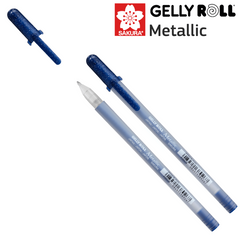 Ручка гелева, Metallic, Синьо-чорний, Sakura