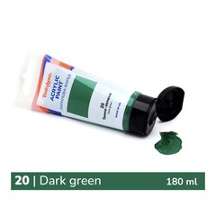 Краска акриловая глянцевая, Темно-зеленая, 60 мл, Brushme