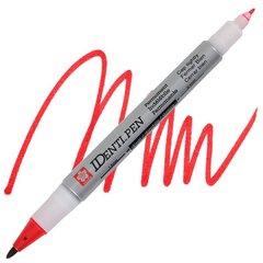 Перманентный маркер Identi Pen, двусторонний, 0,4/1 мм, Красный, Sakura