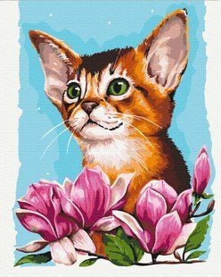 Картина по номерам Котик в цветах &copy; Anna Kulyk, 40х50 см, Brushme