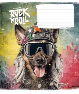 Тетрадь ученическая Rock star А5, 12 листов в клетку, вододисперсионная обложка, Star