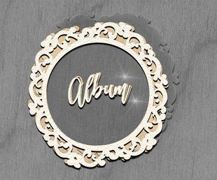 Заготовка для мега шейкера Фігурна рамка Альбом, 20x20 см, молочний, Fabrika Decoru