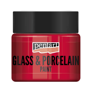Фарба акрилова Glass & Porcelain, на водній основі, червона, 30 мл, Pentart