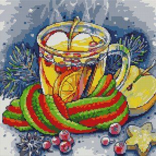 Алмазная мозаика SANTI, Ароматный чай, 40x40 см, на подрамнике