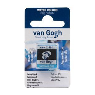 Краска акварельная Van Gogh (701), Черная слоновая кость, кювета, Royal Talens
