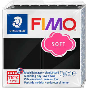 Пластика для бижутерии Soft, черная, 57 г, Fimo