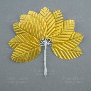 Набор листьев №2, Золотые, 10 штук, Fabrika Decoru
