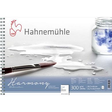 Альбом для акварели на спирали Harmony Watercolour А3, 29,7х42 см, 300 г/м², Rough, 12 листов, Hahnemuhle