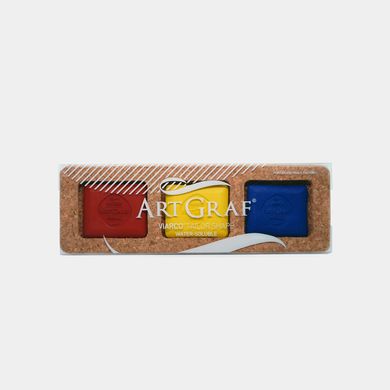 Набір із 3 кольорів базової гами Viarco ArtGraf Tailor Shape Primary Colours у корковій коробці