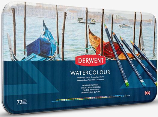 Набор акварельных карандашей Watercolour, 72 штук, металлическая коробка, Derwent
