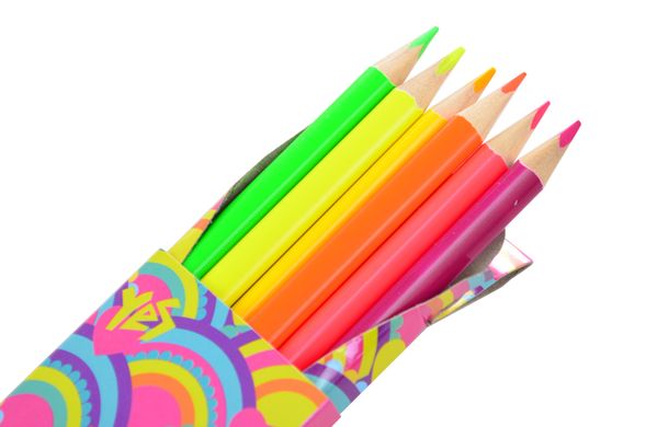 Набір кольорових олівців Неонові, 6 кольорів, YES