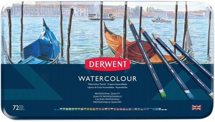 Набор акварельных карандашей Watercolour, 72 штук, металлическая коробка, Derwent