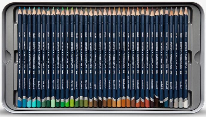 Набір акварельних олівців Watercolour, 72 штуки, металева коробка, Derwent