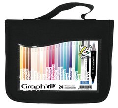 Набір двосторонніх маркерів в пеналі Manga Colors, 24 шт, Graph'it