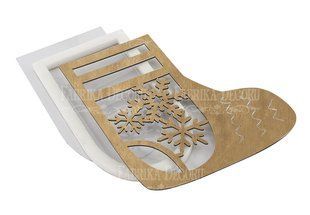Заготовка для шейкера Рождественский носок, 9,6x10,8 см, крафт, Fabrika Decoru