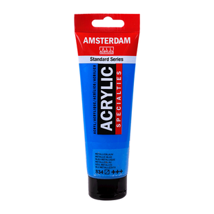 Краска акриловая AMSTERDAM, (834) Синий металлик, 120 мл, Royal Talens