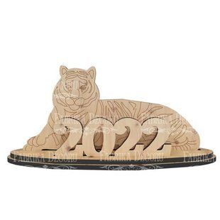 Заготовка для декорирования Тигр 2022 2 №426, 5,5х8х18 см, МДФ, Fabrika Decoru