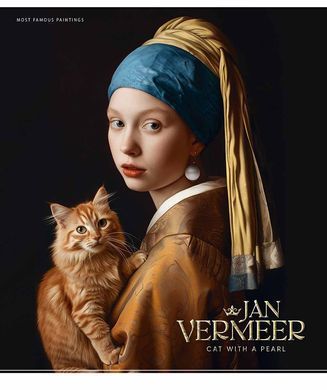 Зошит загальний Cats in art А5, 96 аркушів у клітинку, Школярик